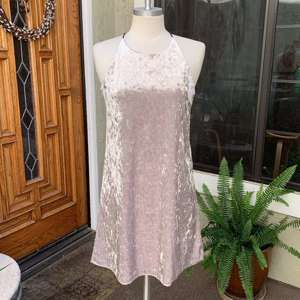 LOVE...ADY Crushed Velvet Sleeveless Dress Small